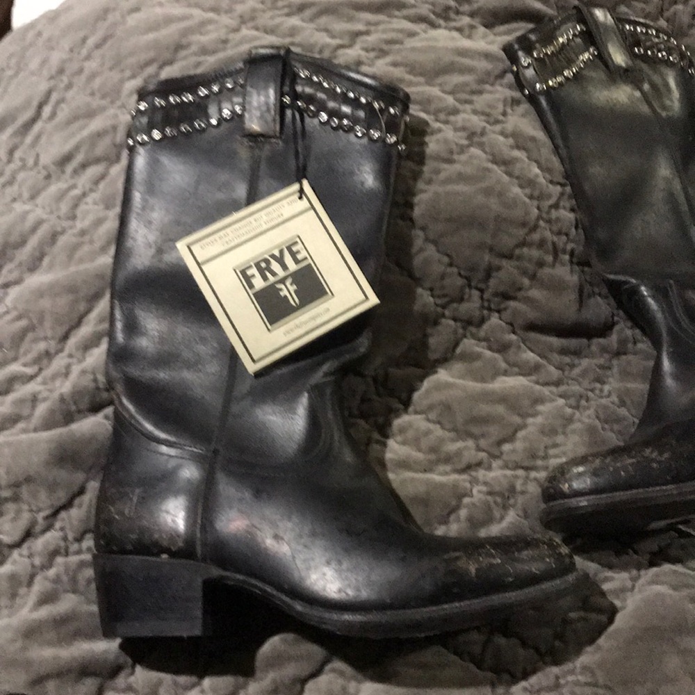 Frye boots black leather shoes